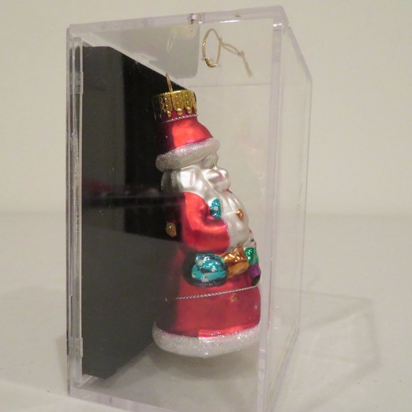 Christmas Glass Ornament Santa Handcrafted by Unique Treasure Gift Box Keepsake - Picture 5 of 6
